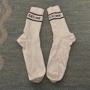 Celine Striped Logo Socks